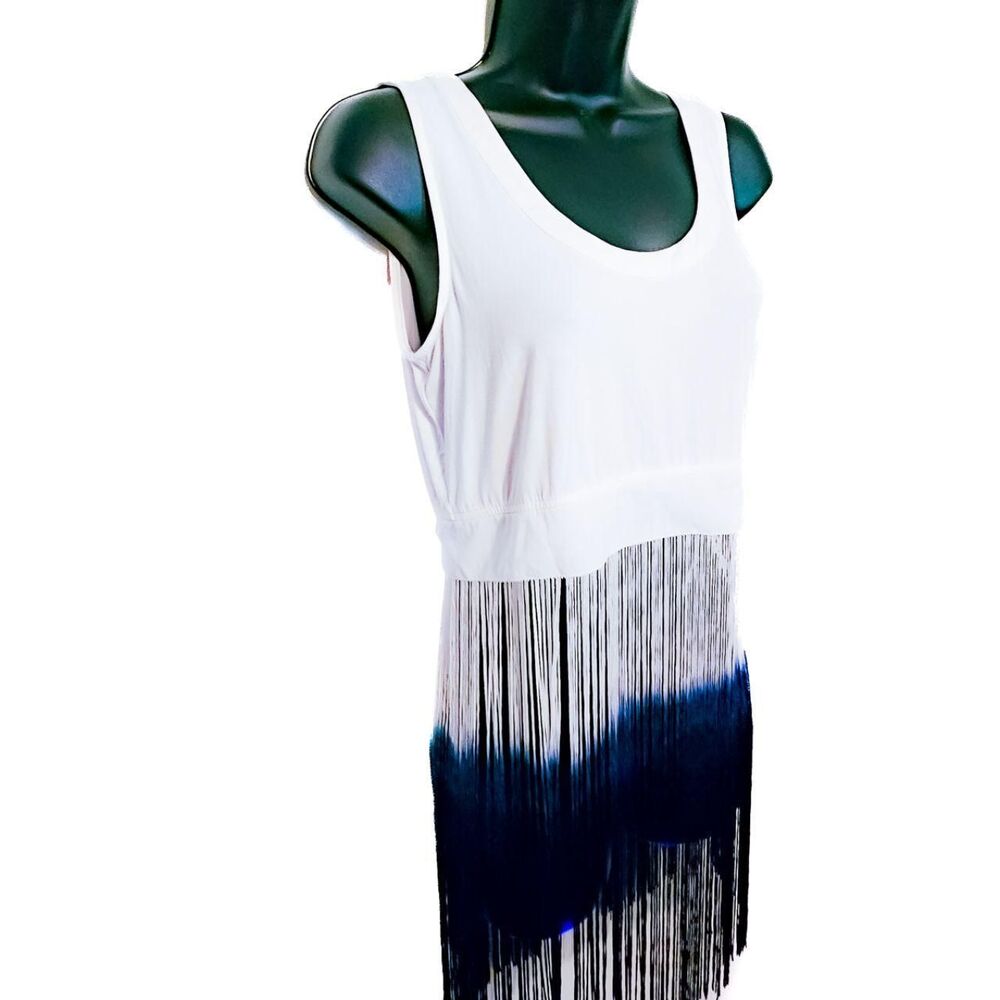 Bebe Ombré Fringe Crop Tank 2000s boho festival style - Picture 2 of 12